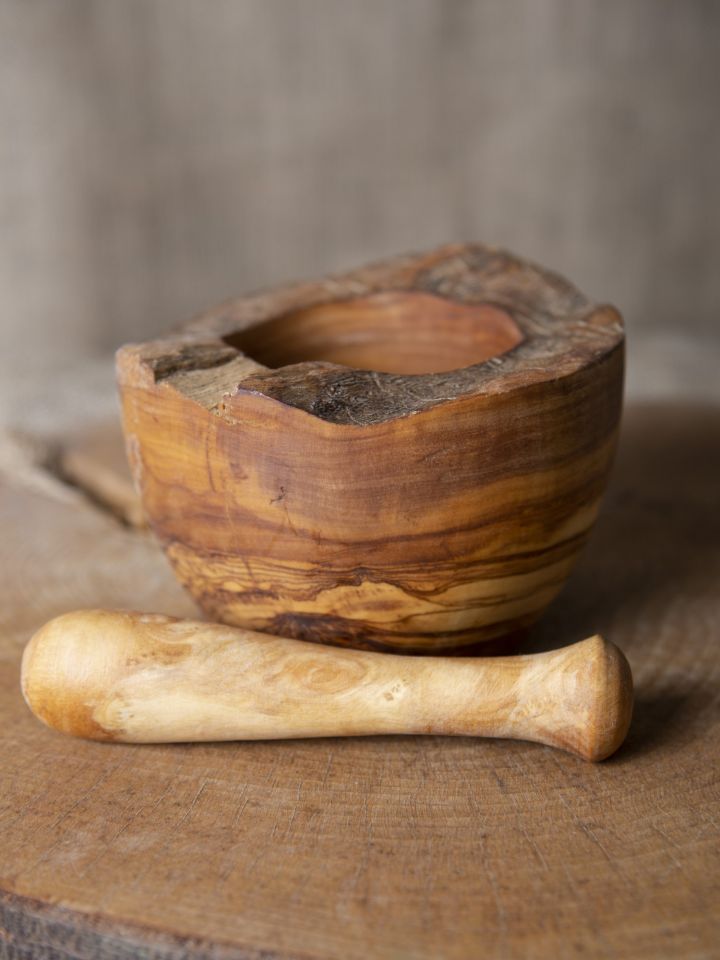 Olive wood mortar large 5