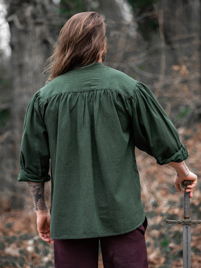 Laced medieval shirt green 5