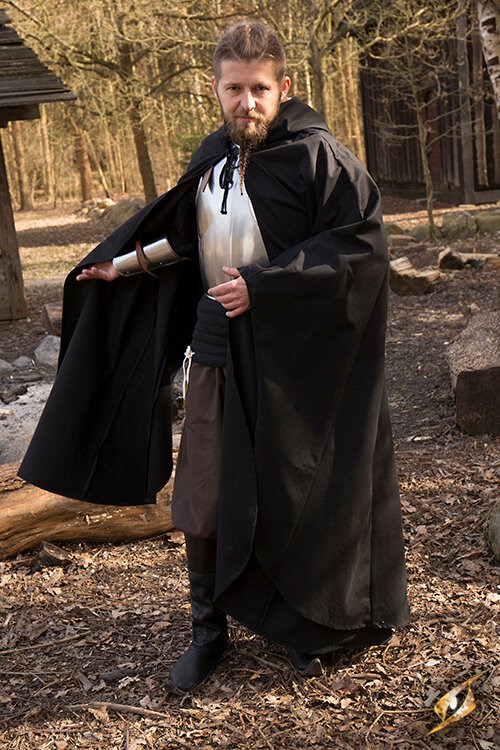 Hooded cloak Godfrey Twill black 5