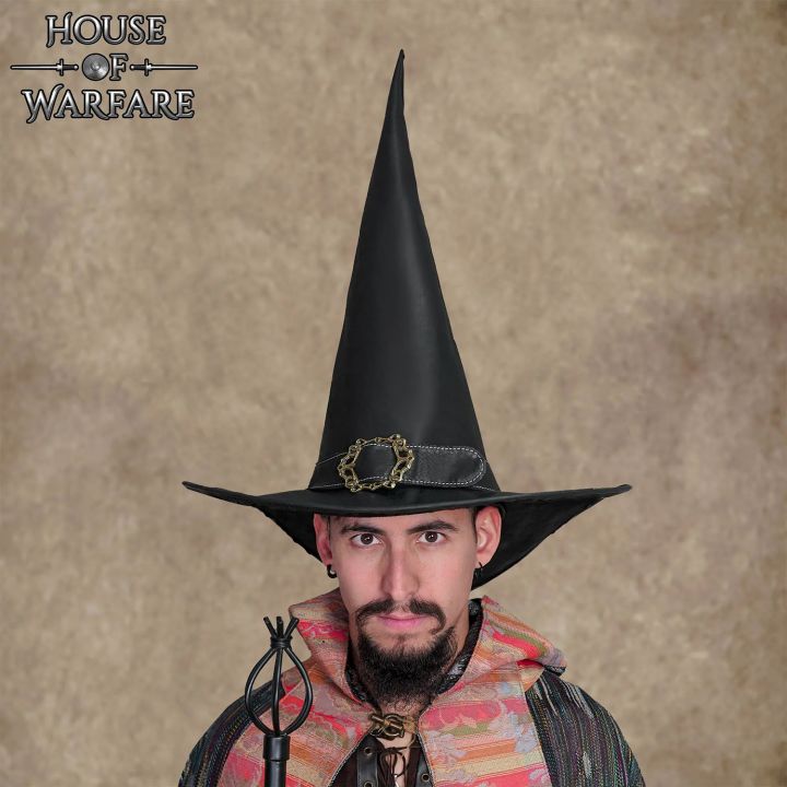 Black leather wizard hat 5