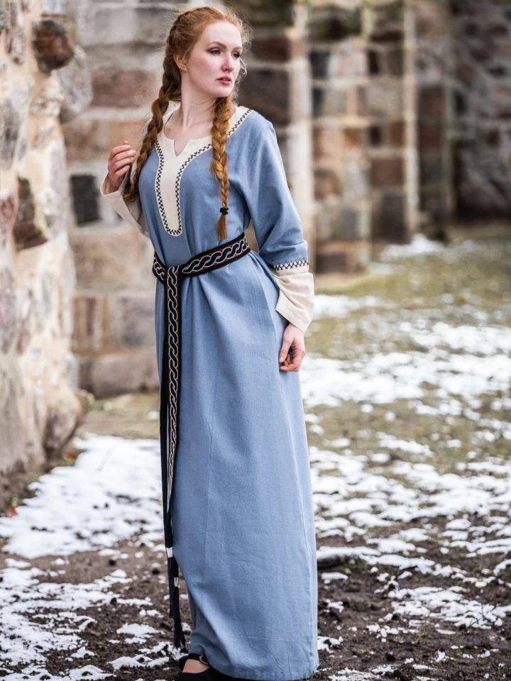 Viking dress Freya dove blue S 5