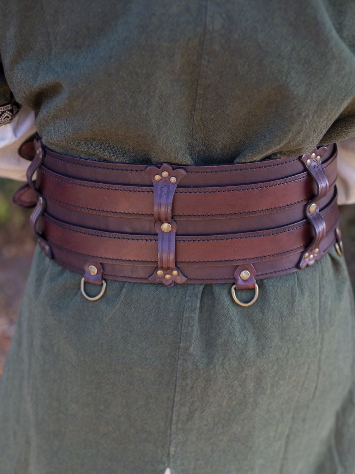 Elegant brown double belt L/XL 5