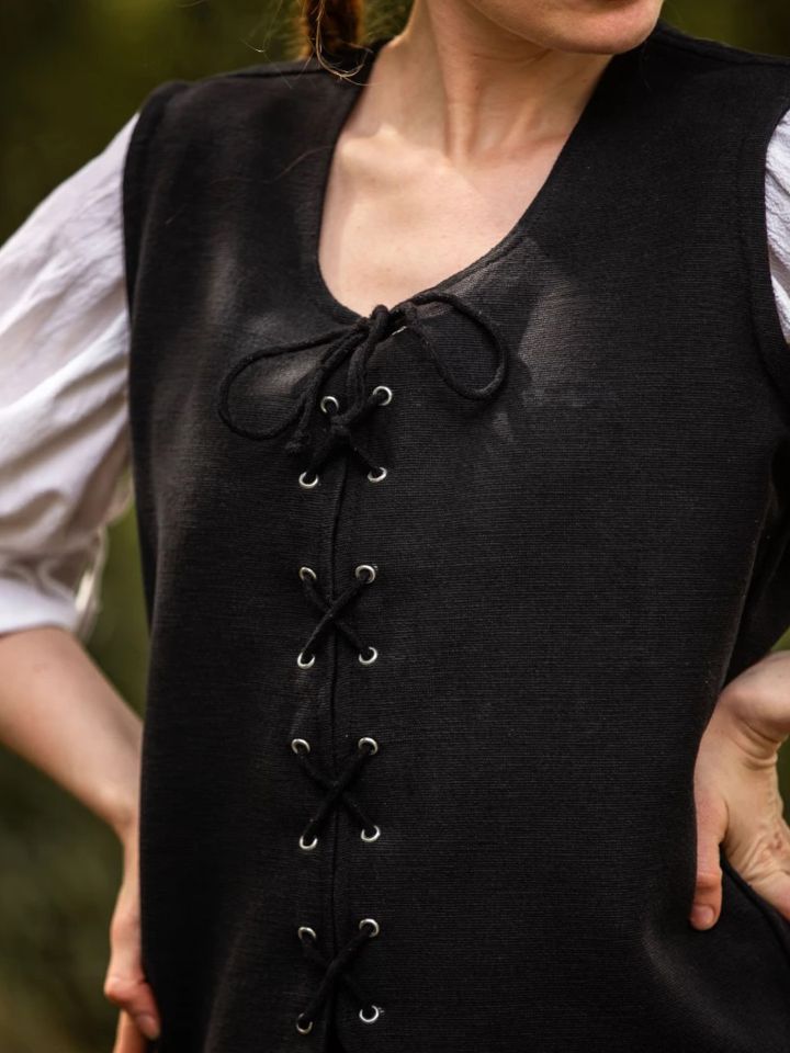 Bodice vest made of thick cotton fabric black M 5