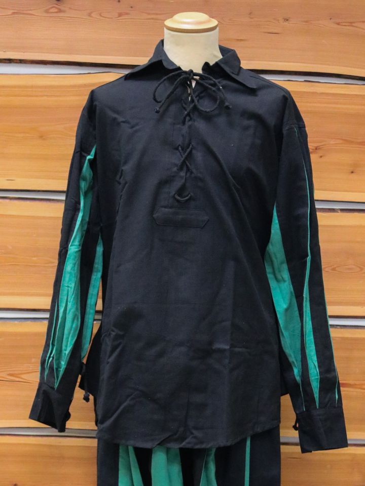 Landsknecht lace-up shirt Titurel black-green 5