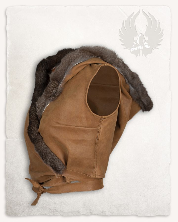 Brown leather hooded top 5