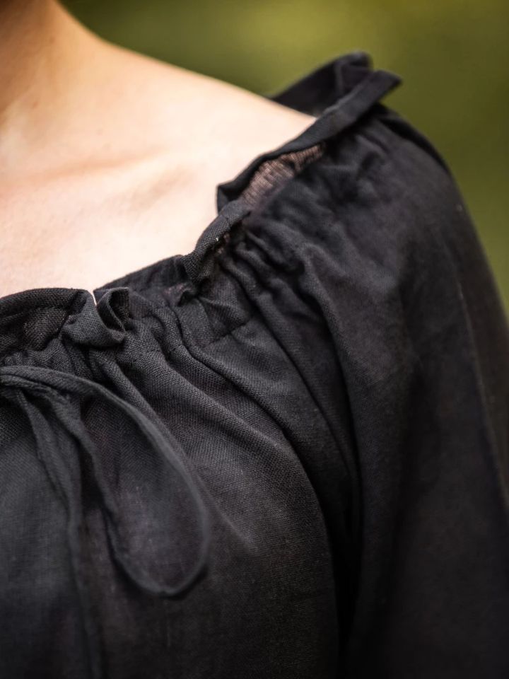 Black cotton summer blouse 5