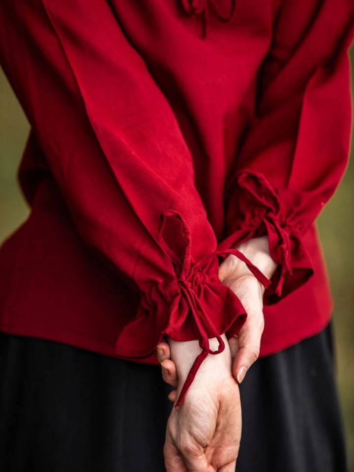 Blouse with lacing red XXXL 5