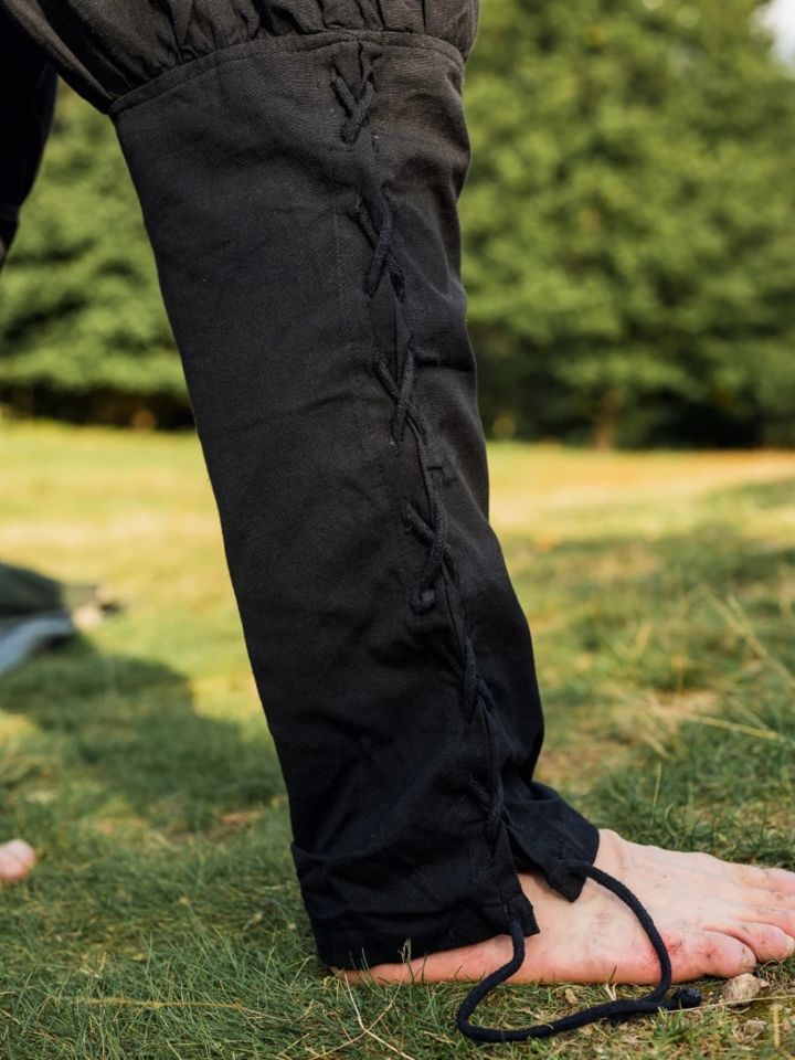 Pants with leg lacing black M 5