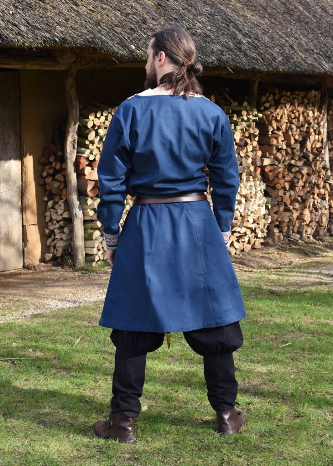 Viking tunic with embroidery blue XL 6