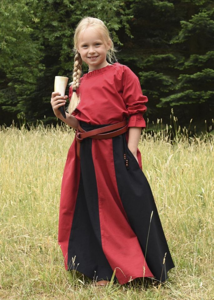 Girl's skirt for the Middle Ages red-black 6