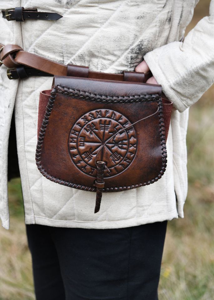 brown belt bag with Vegvísir embossing brown 6