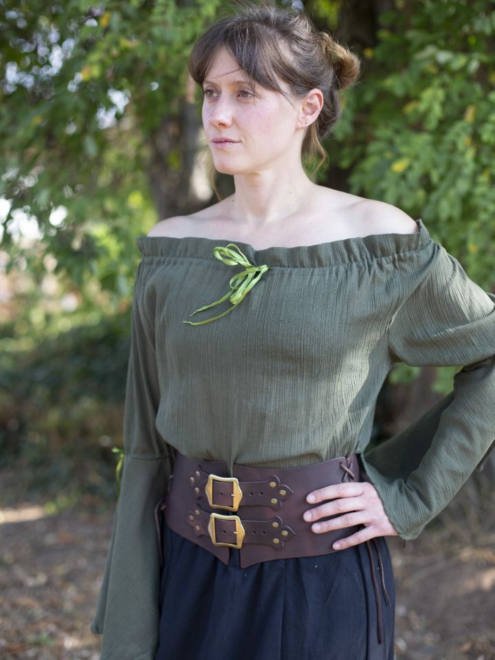 Brown lace-up bodice with buckles XL 6