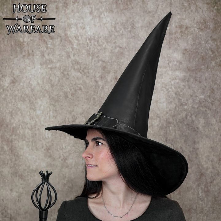 Black leather wizard hat 6