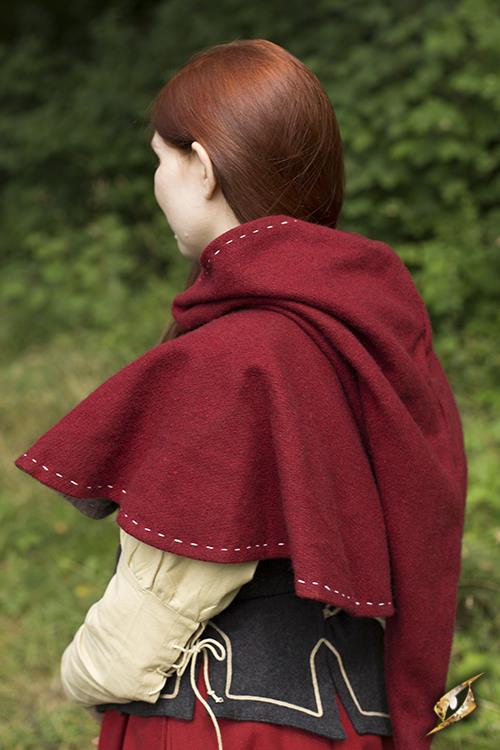 Gugel made of wool fabric red 6