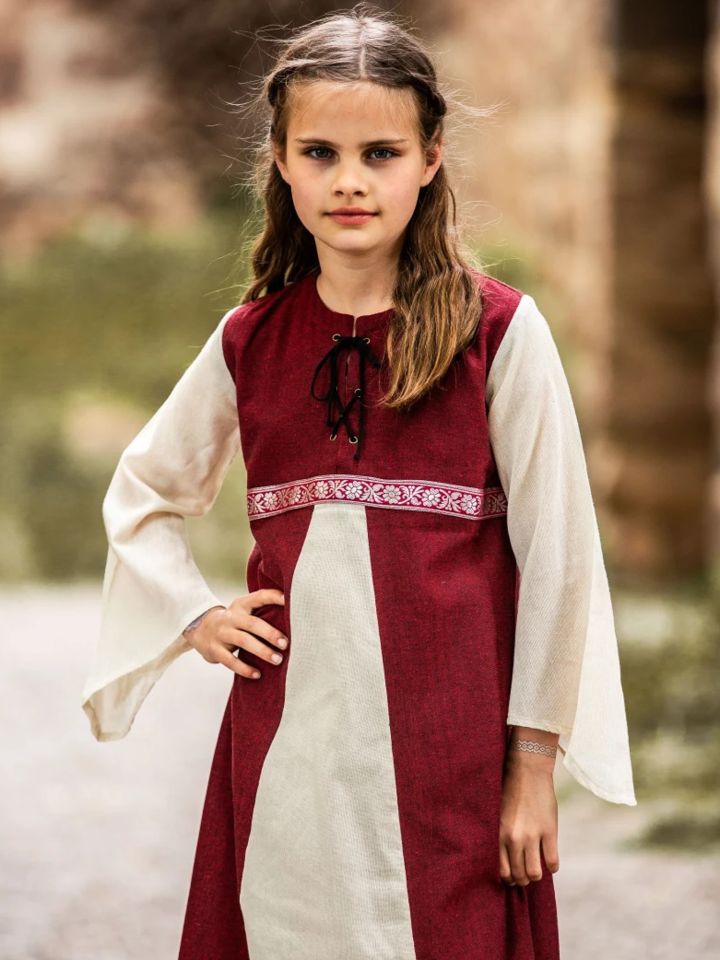 Children's dress "Piccolina" red-nature 6