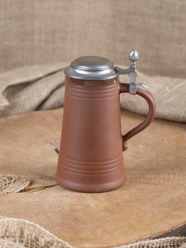 Beer mug 0.5 l with pewter lid