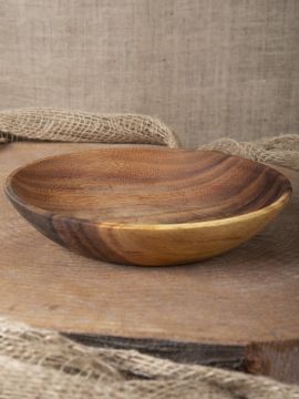 Acacia wood soup plate