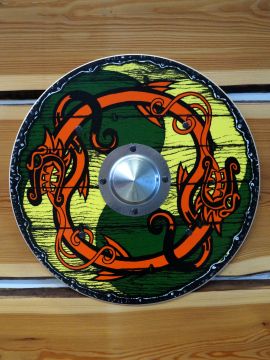 Viking round shield for children yellow-green