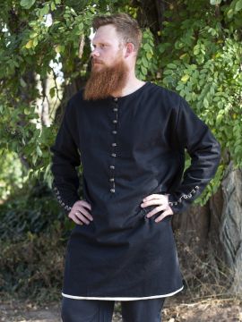 Tunic with button placket black