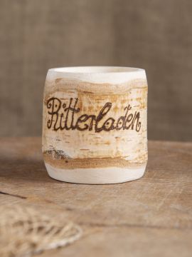 small birch wood mug with engraving up to 10 characters