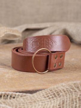 Ring belt with brown embossing 150 cm